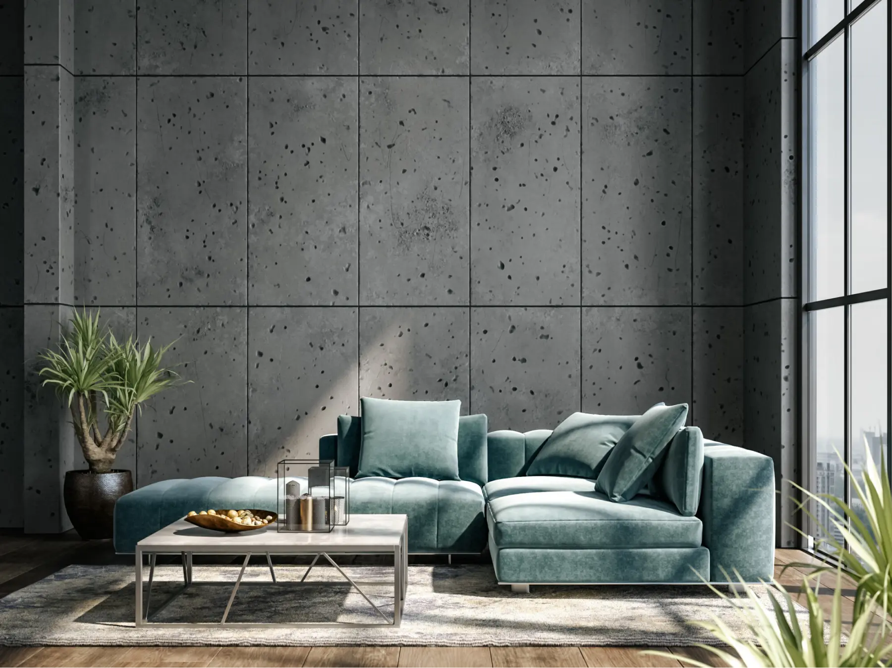 Lounge with Revelare Concrete Wall System