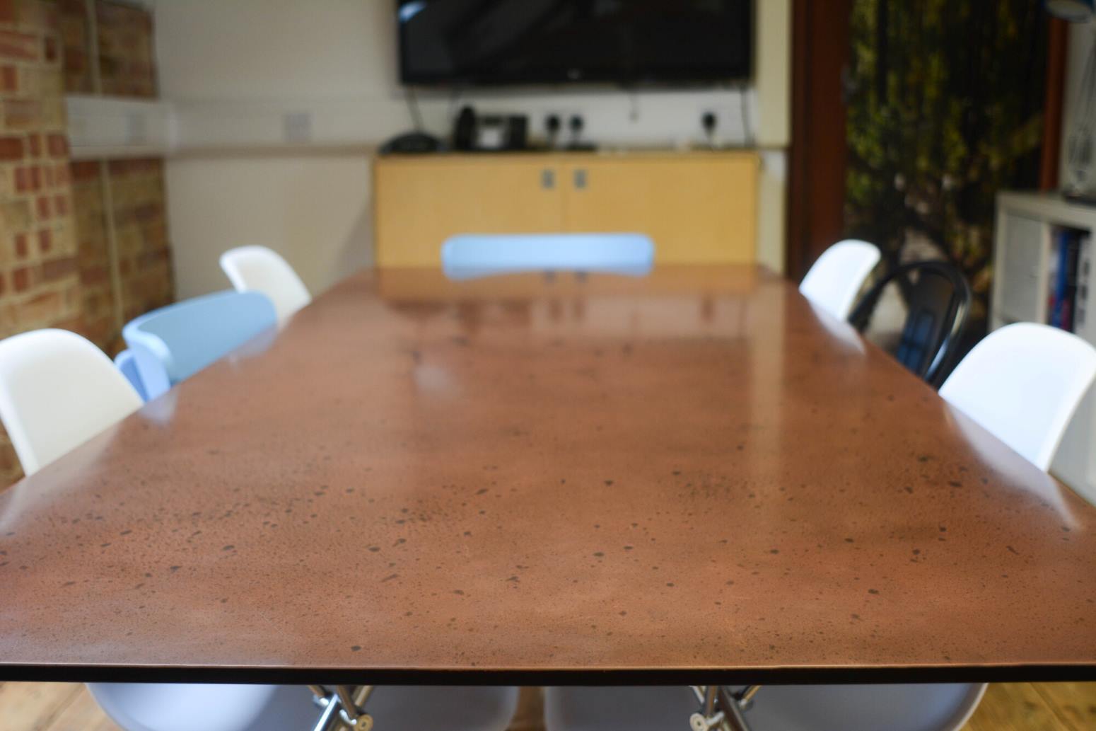 Copper Finished Meeting Table