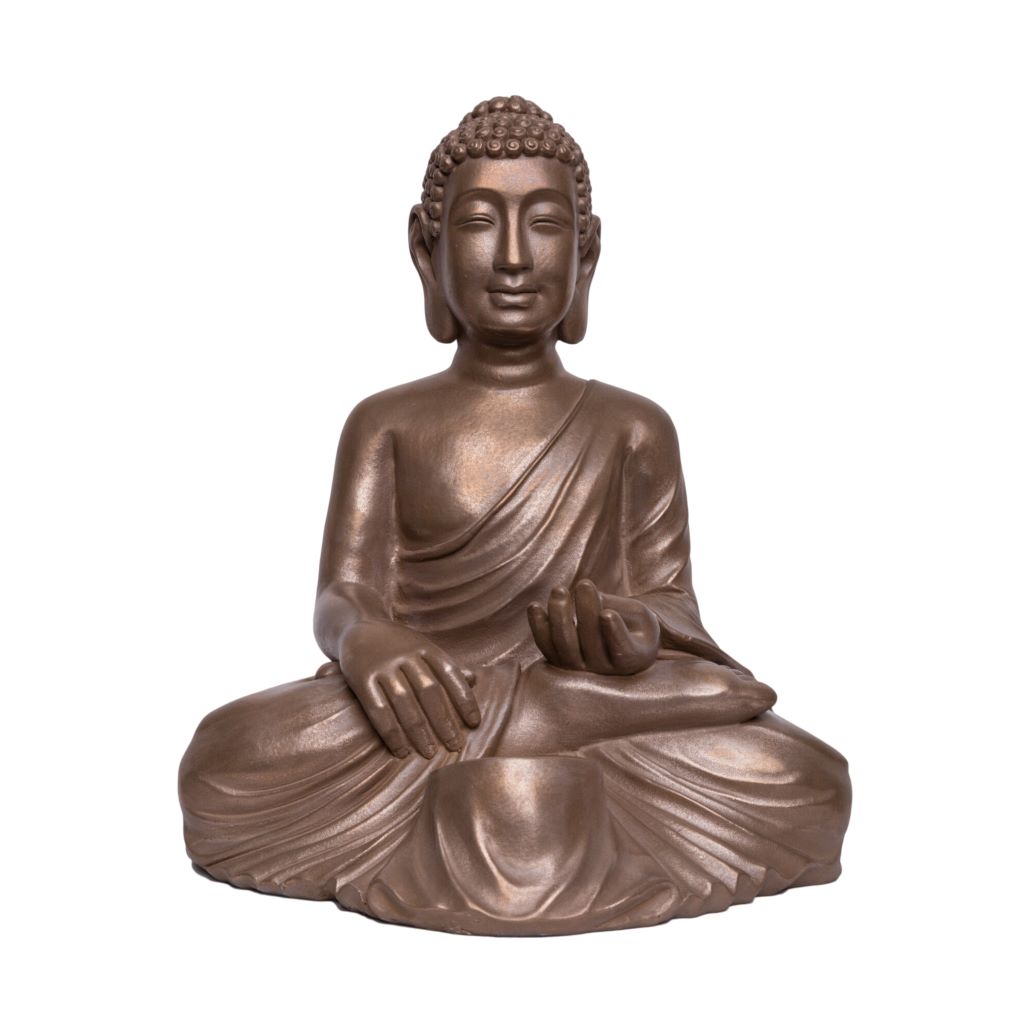 A Restored Buddha Statue With A Manganese Finish